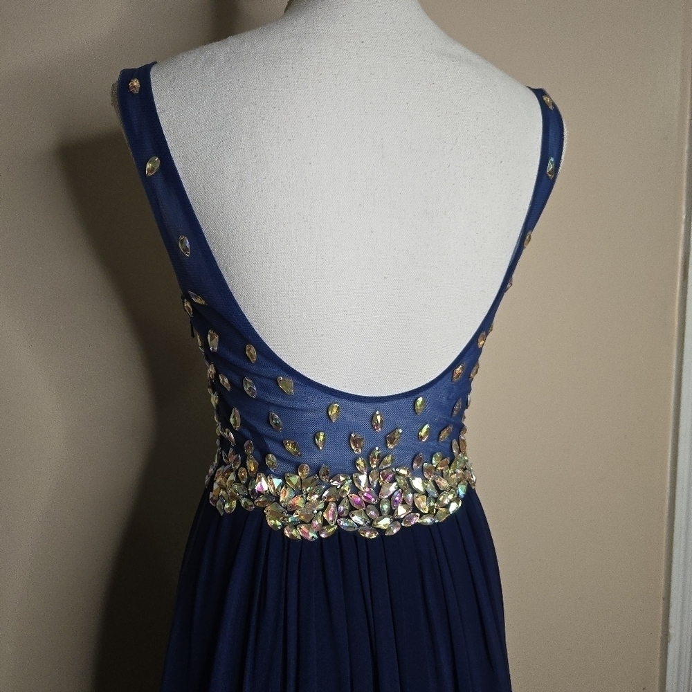 JVN Jovani JVN20381BG Royal Blue Beaded Dress - Picture 4 of 5